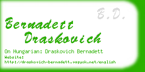 bernadett draskovich business card